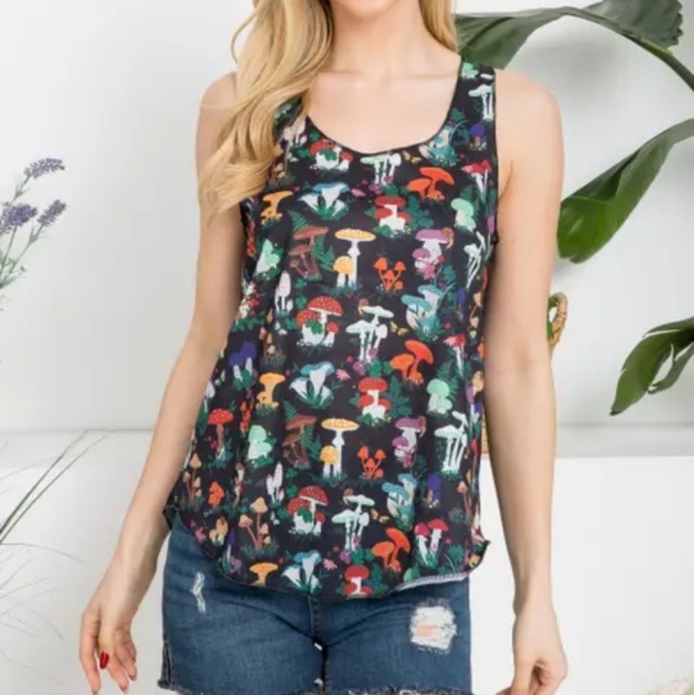 La Soul garden of mushrooms tank top.